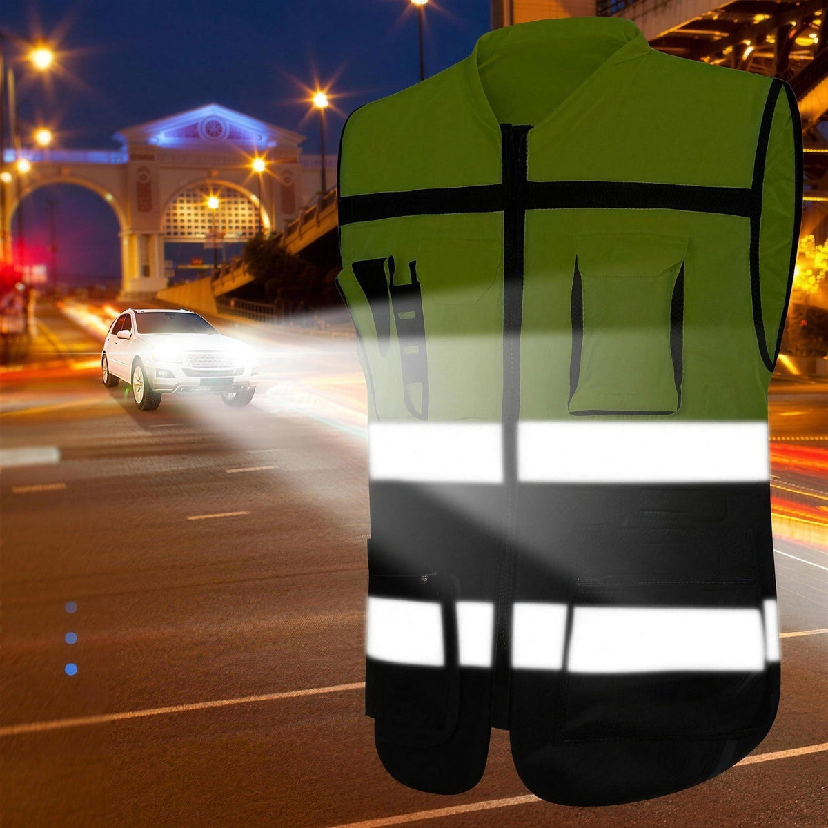 Werkvest Heren | Reflecterende Strepen | Tweekleurig | Veel Zakken