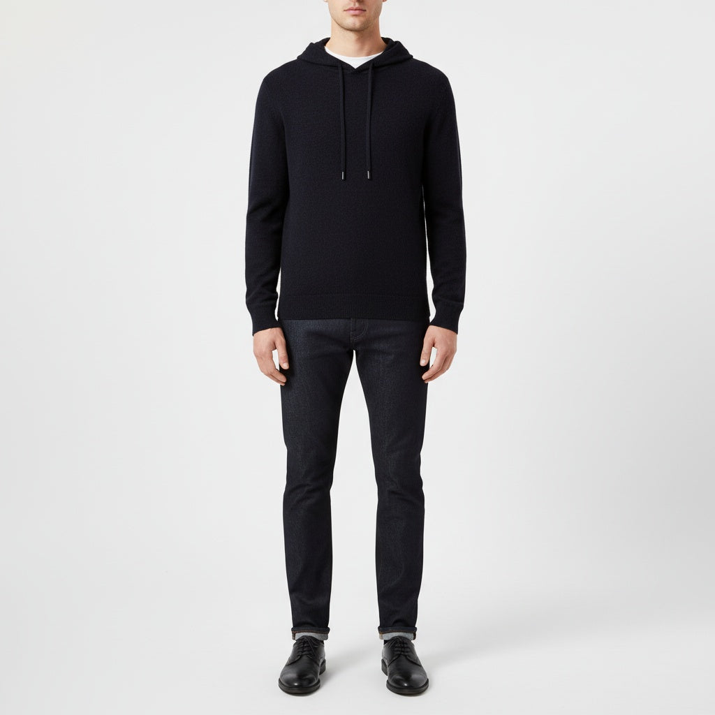 Gebreide Hoodie Heren met Platte Koorden | 5 Kleuren