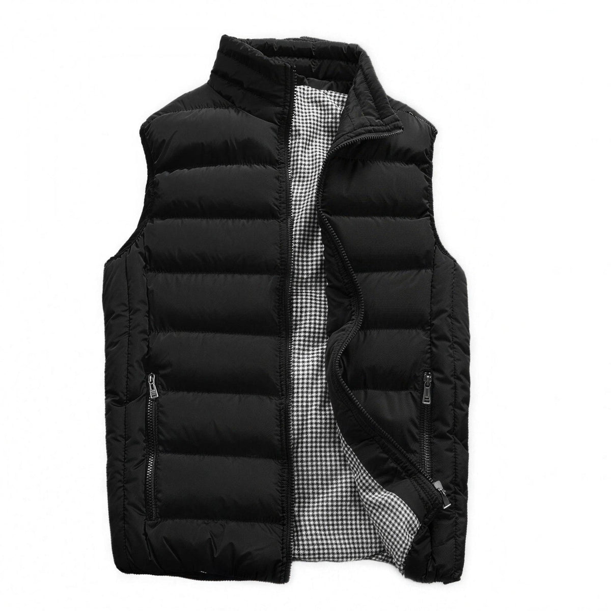 Bodywarmer Heren | Gewatteerd | Doorgestikt | Opstaande Kraag