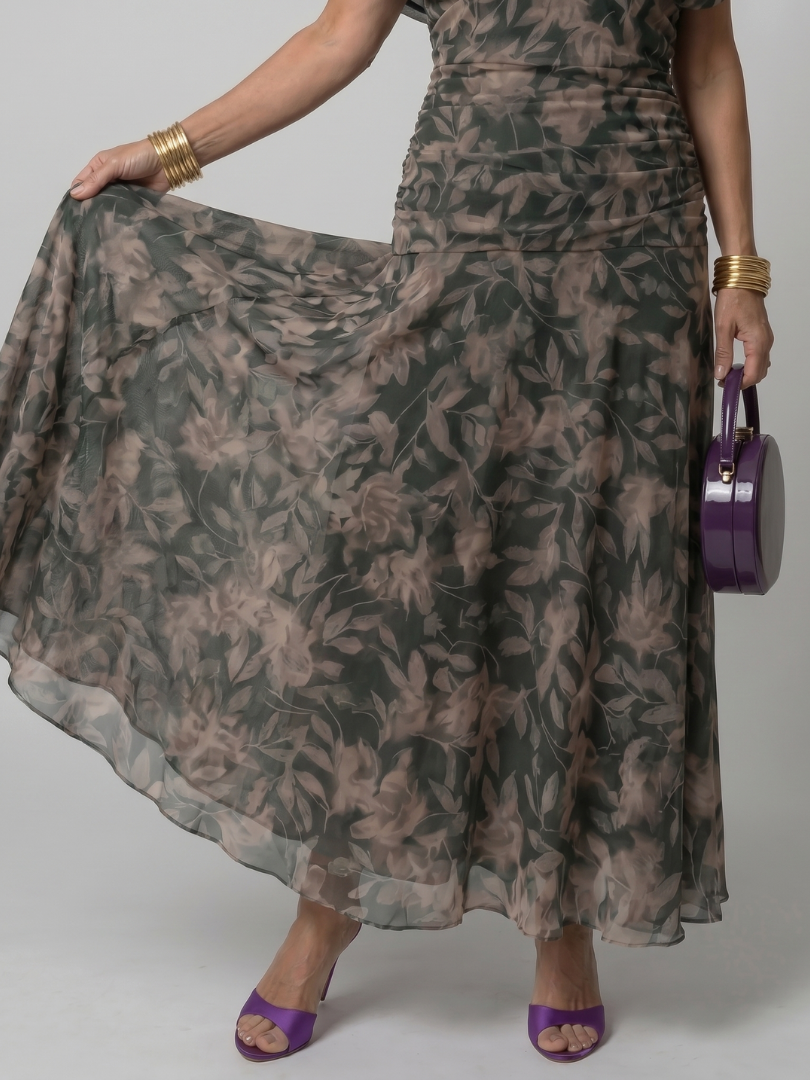 Bruiloft Gast Jurk | Maxi | Off-Shoulder | V-hals-Boutique Moda