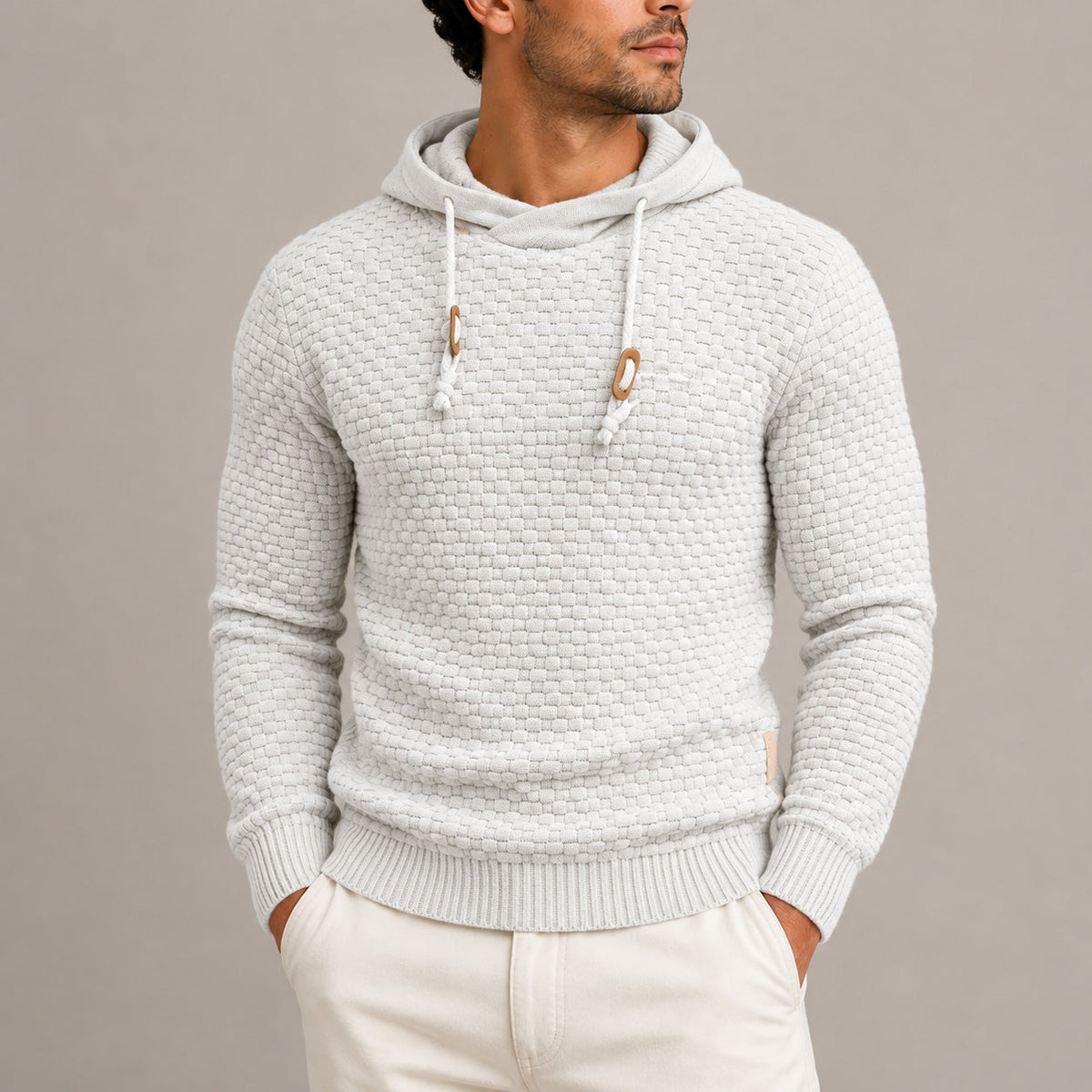 Gebreide Hoodie Heren met Mandpatroon | 8 Kleuren