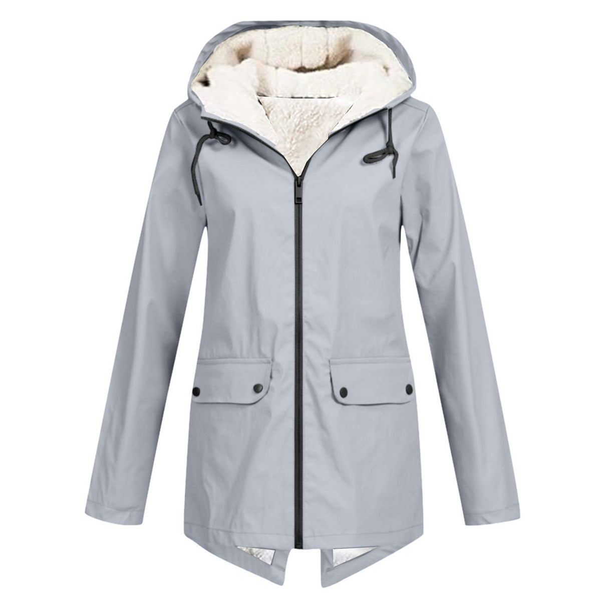Gevoerde Regenjas Dames met Capuchon | Fleecevoering | Waterafstotend | 8 Kleuren