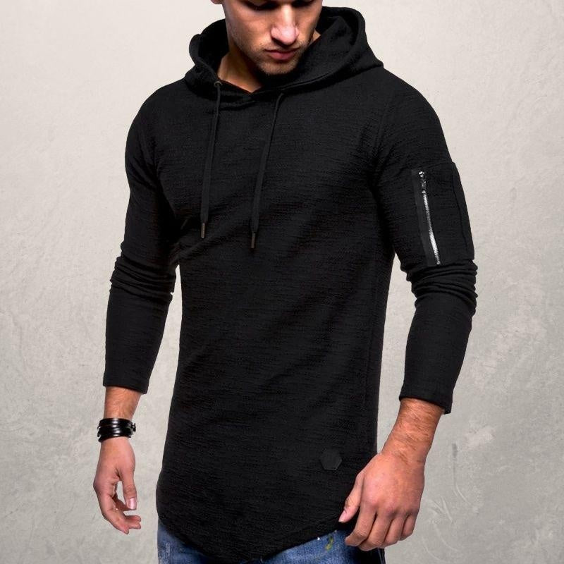 Slanke Hoodie Heren met Mouwzak | Ronde Zoom | 5 Kleuren