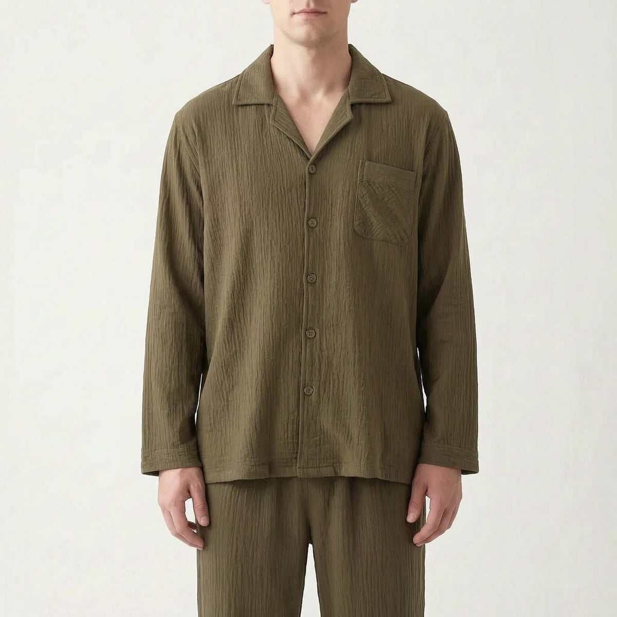Mousseline Pyjama Heren | Reverskraag | 4 Kleuren