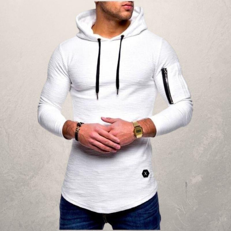 Slanke Hoodie Heren met Mouwzak | Ronde Zoom | 5 Kleuren