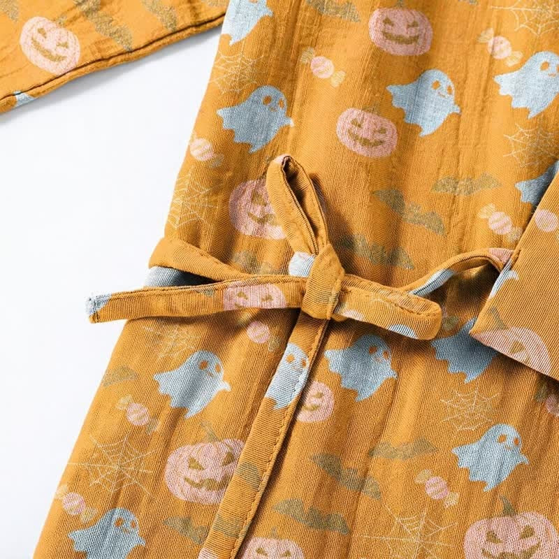Halloween Kimono Pyjamaset Heren | Pompoenen, Spoken, Vleermuizen | 8 Kleuren