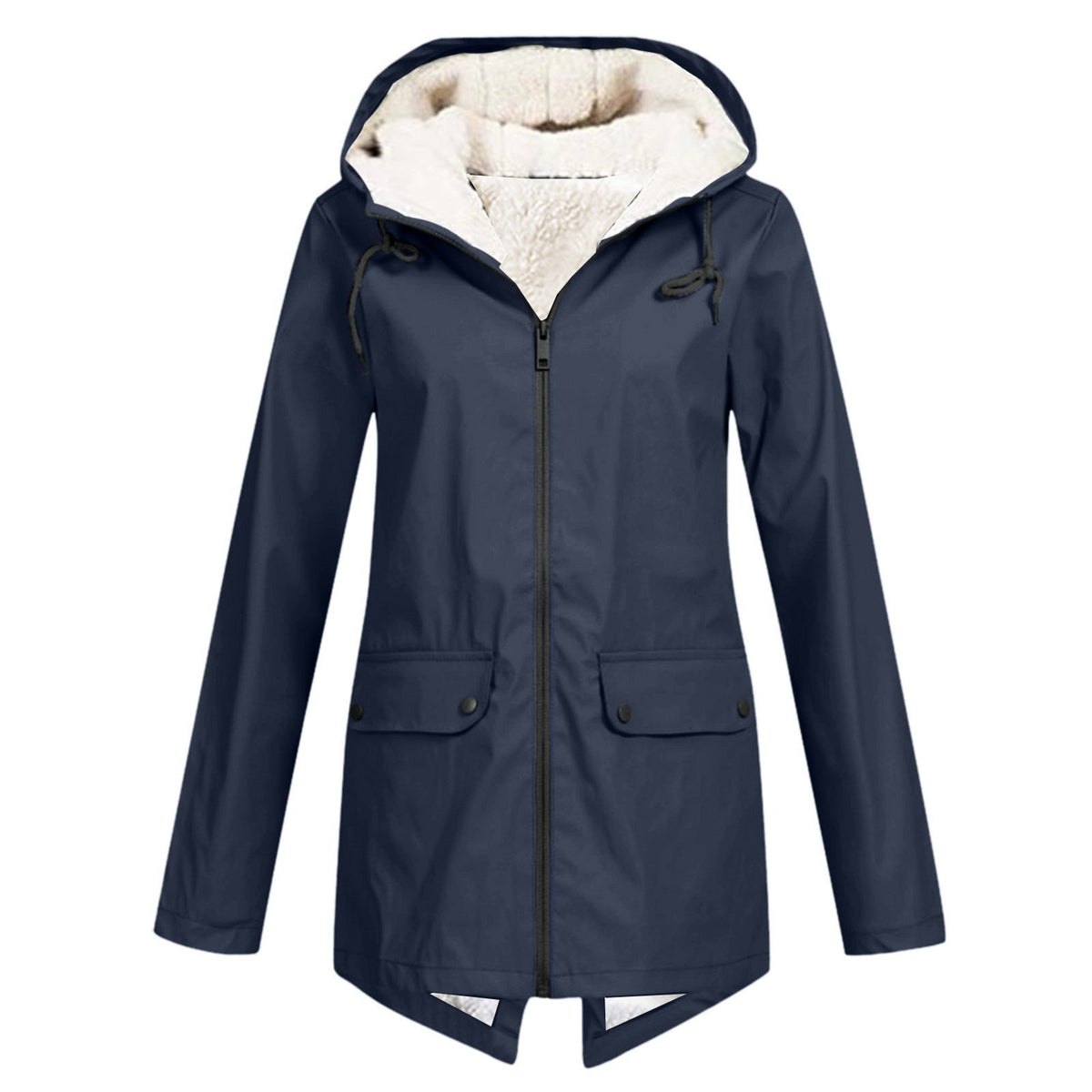 Gevoerde Regenjas Dames met Capuchon | Fleecevoering | Waterafstotend | 8 Kleuren