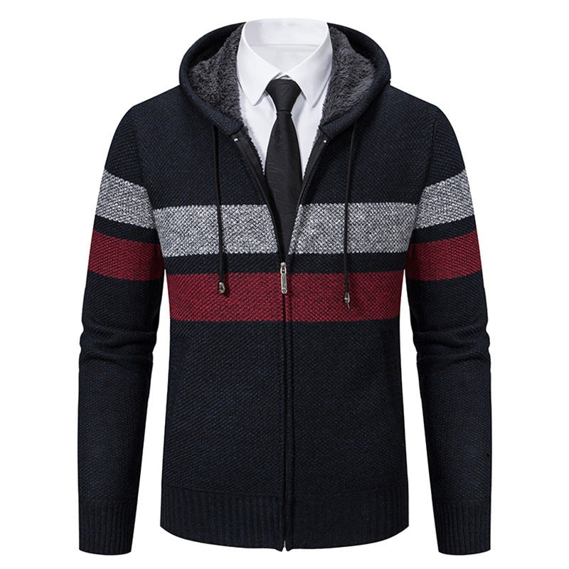 Gestreept Vest met Capuchon Heren | Teddyvoering | 5 Kleuren