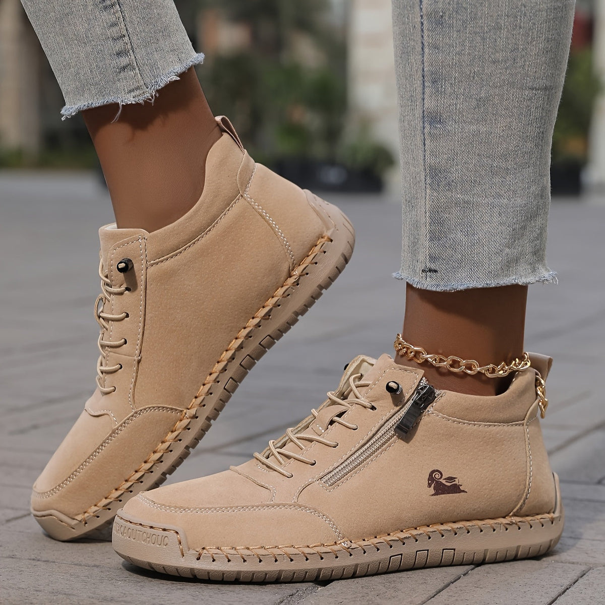 Sneakers Dames met Rits | Handgestikt | 12 Kleuren