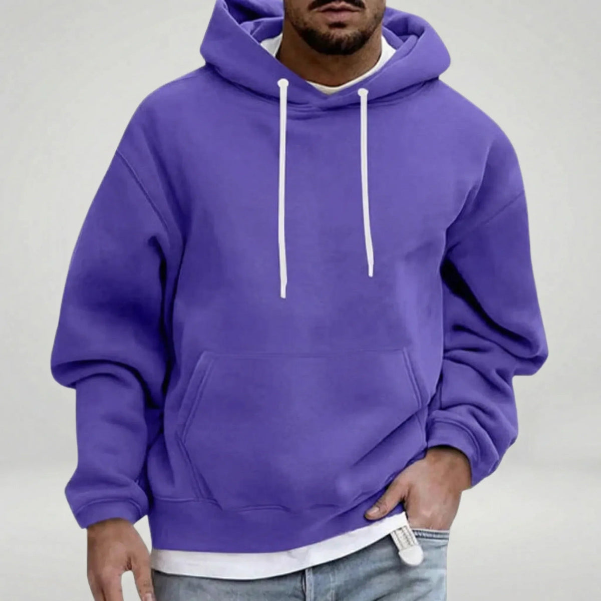 Losse Hoodie Heren met Witte Koorden | 8 Kleuren