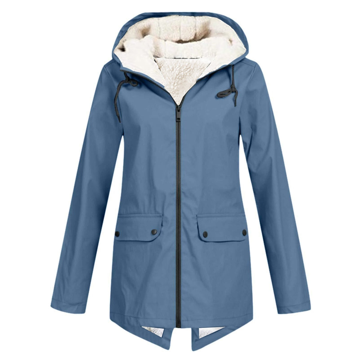 Gevoerde Regenjas Dames met Capuchon | Fleecevoering | Waterafstotend | 8 Kleuren