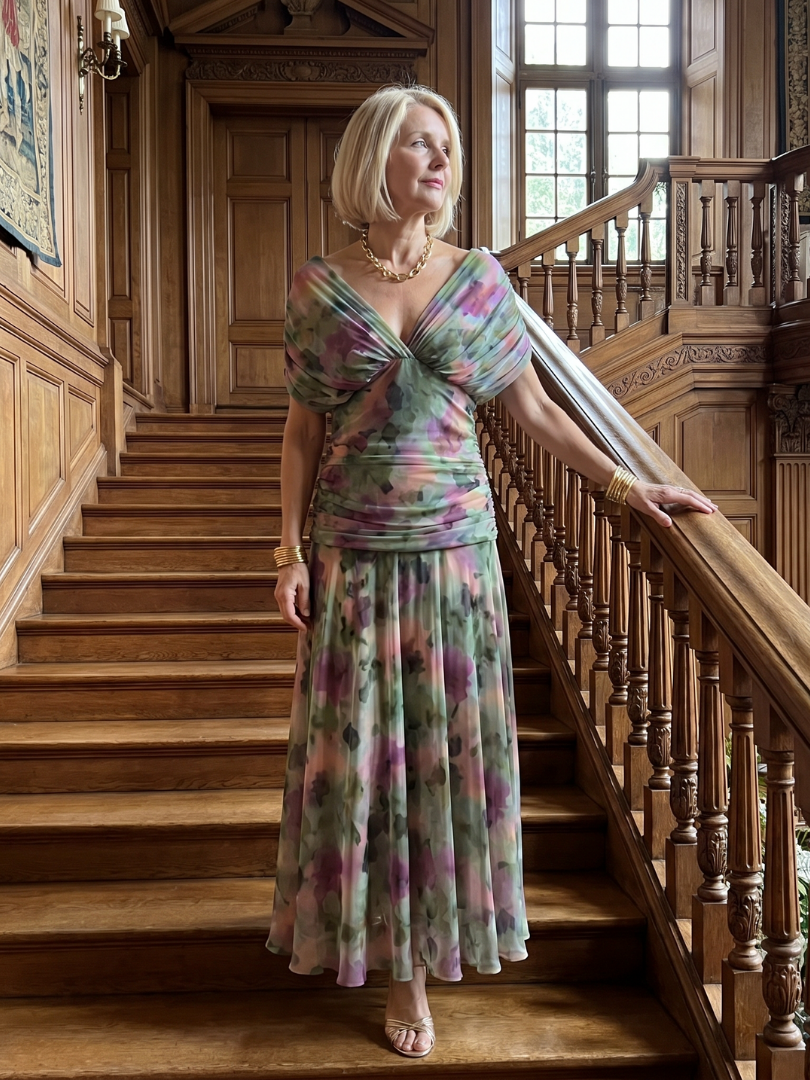 Bruiloft Gast Jurk | Maxi | Off-Shoulder | V-hals-Boutique Moda