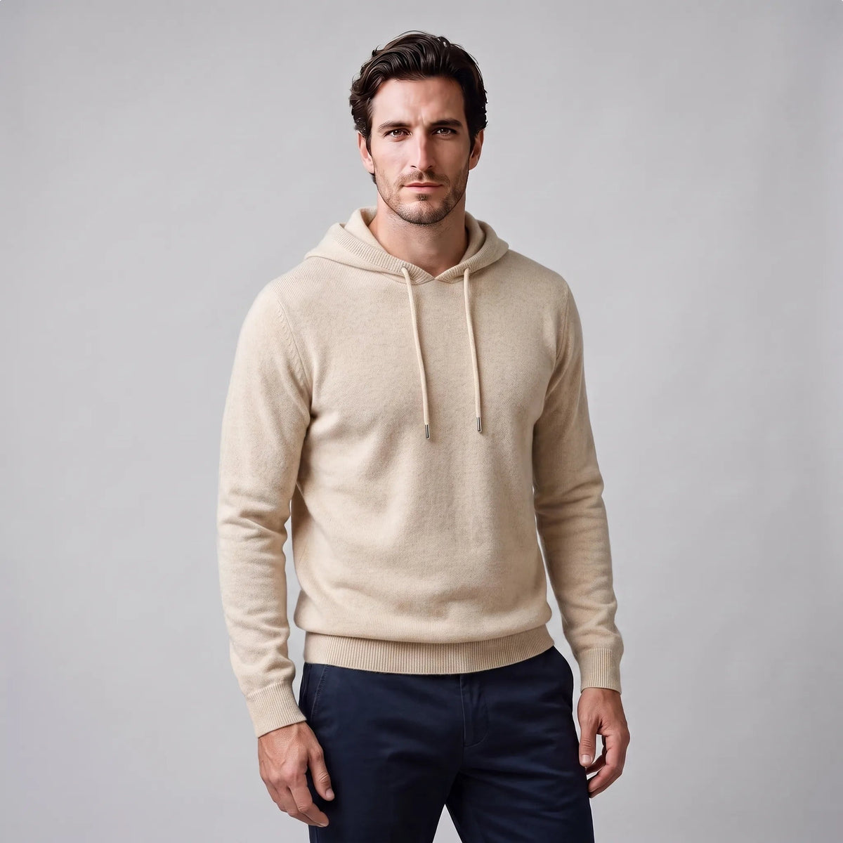 Gebreide Hoodie Heren | Fijngebreid | Trekkoord | Regular Fit