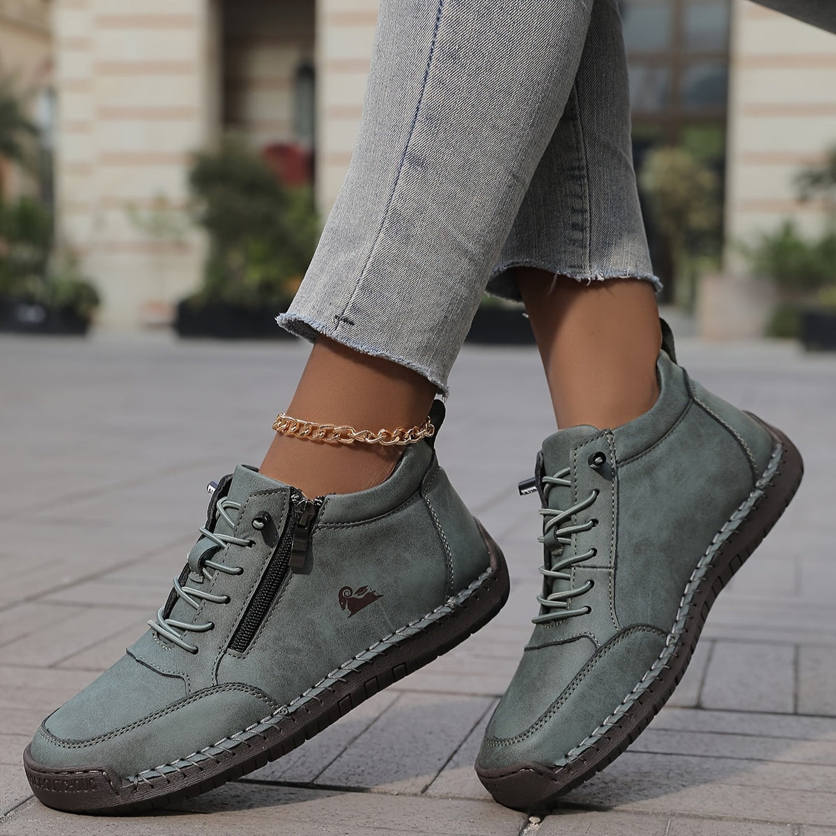 Sneakers Dames met Rits | Handgestikt | 12 Kleuren