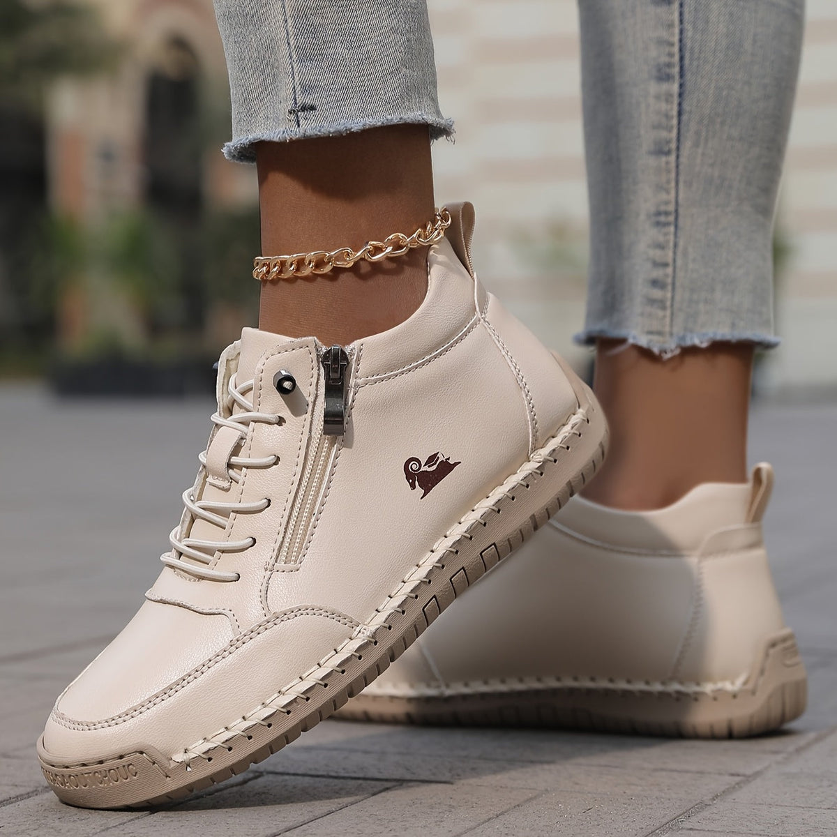 Sneakers Dames met Rits | Handgestikt | 12 Kleuren