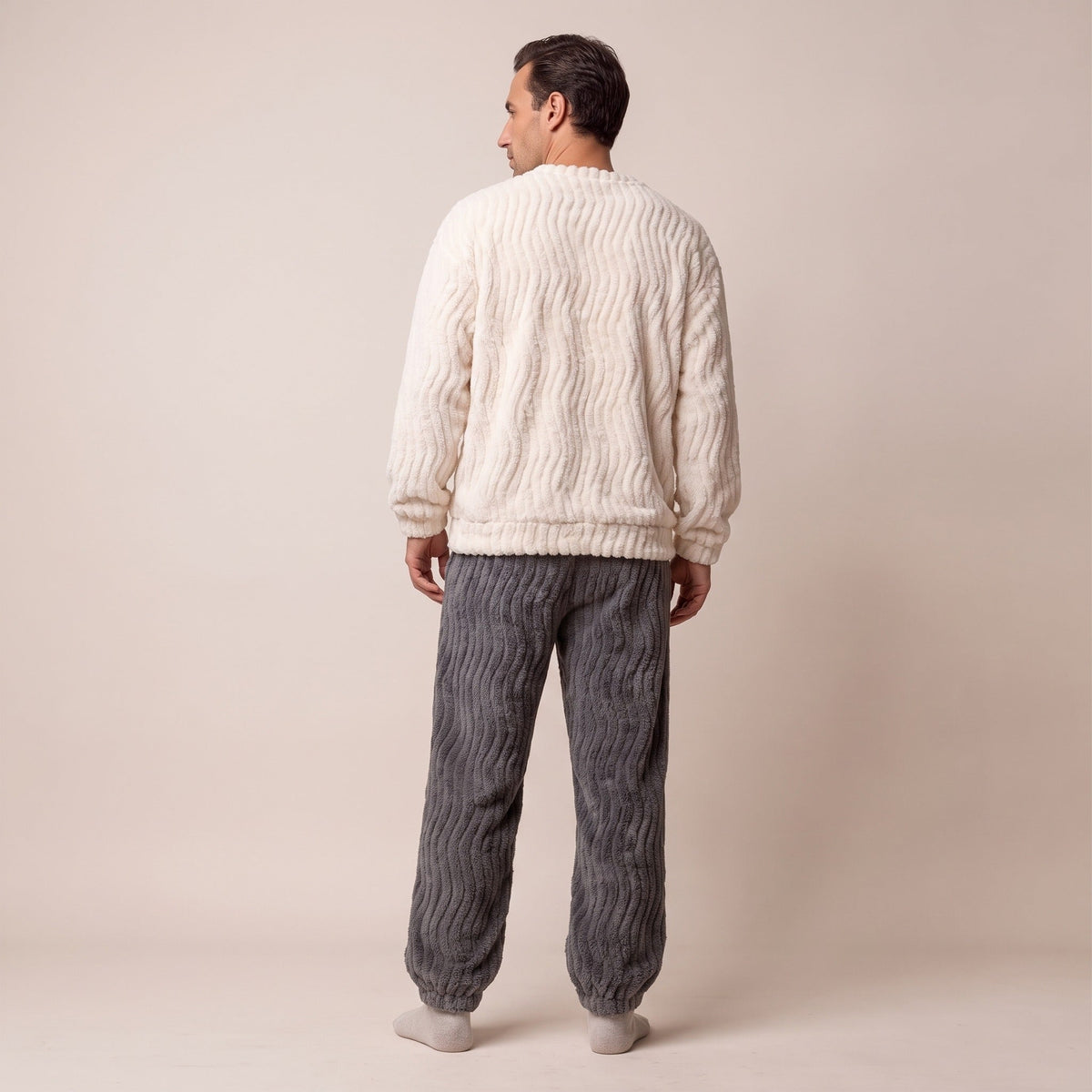 Fleece Pyjama Heren met Ronde Hals | Boordbroek | 2 Kleuren