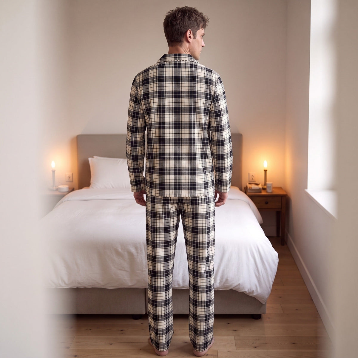 Geruite Pyjama Heren | Flanel | Knoopsluiting | 2 Kleuren