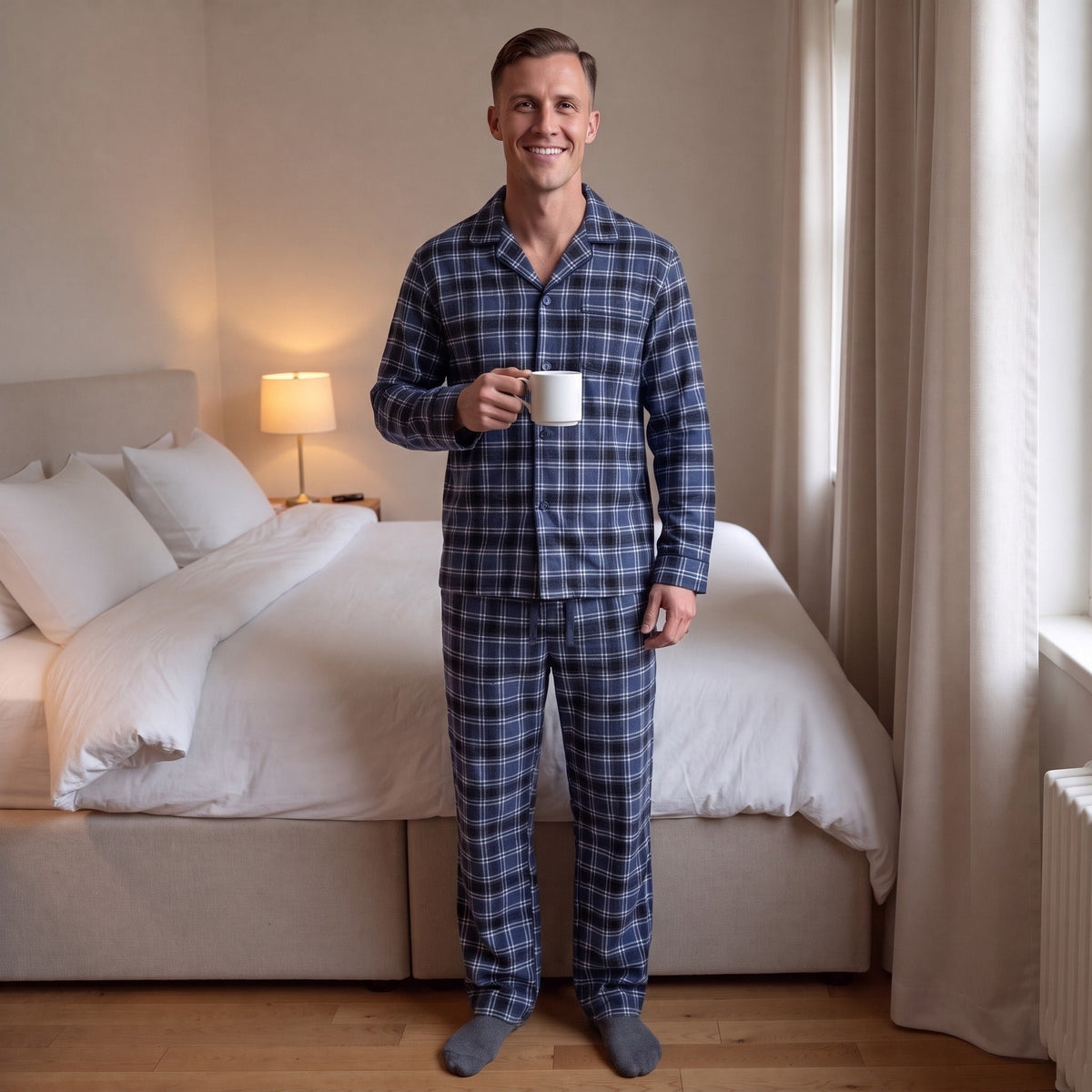 Pyjama Heren van Flanel | Ruitpatroon | 3 Kleuren