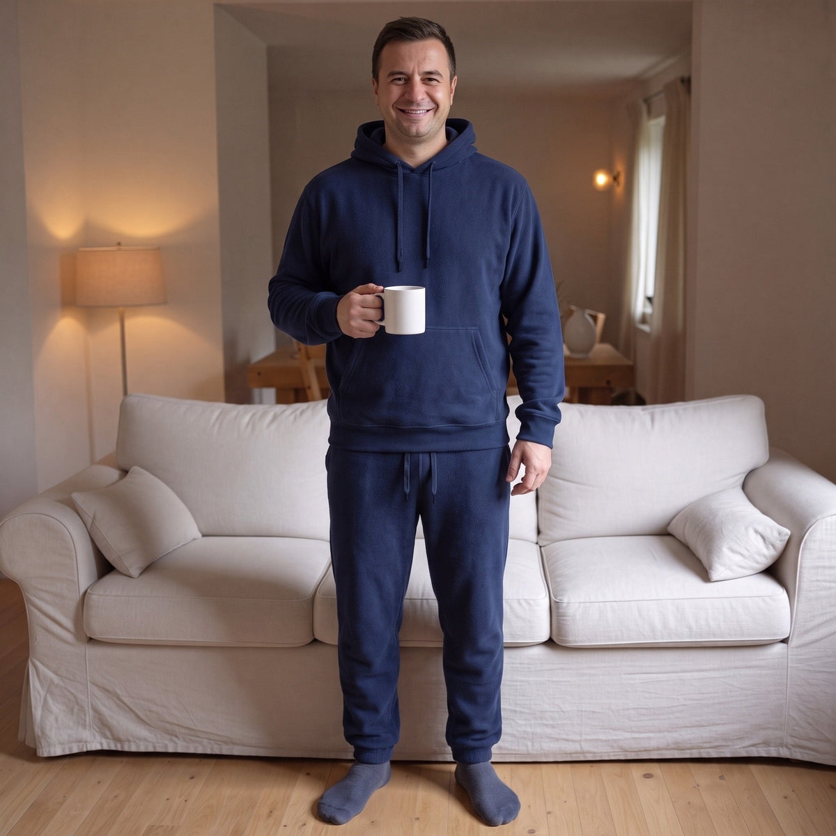Viscose Huispak Heren | Hoodie en Joggingbroek | Marineblauw