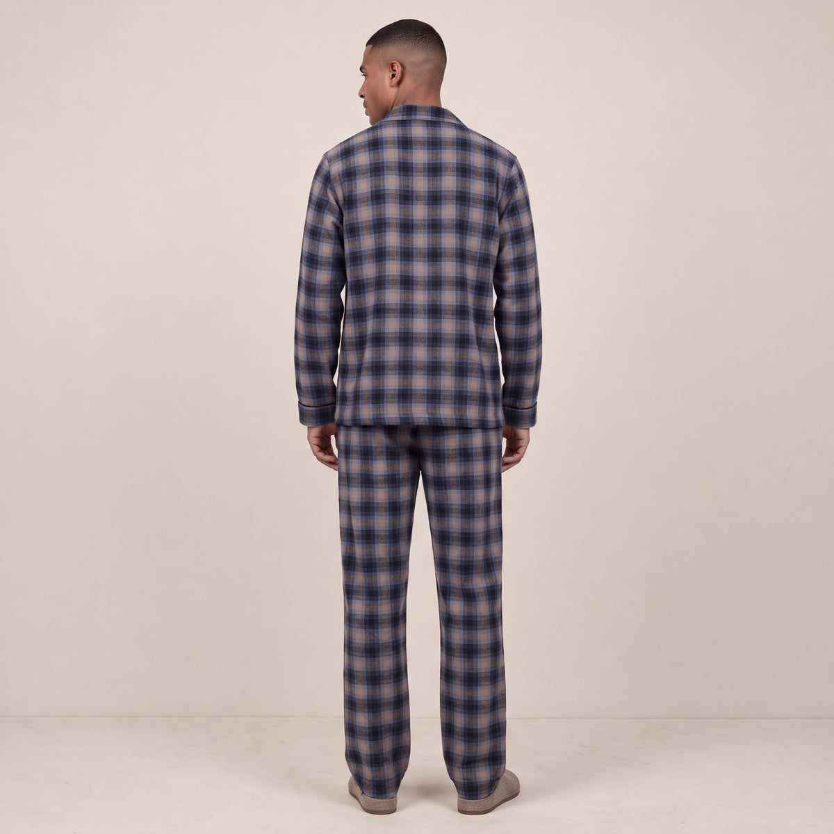 Flanellen Geruite Pyjama Heren | Knoopsluiting | 2 Kleuren