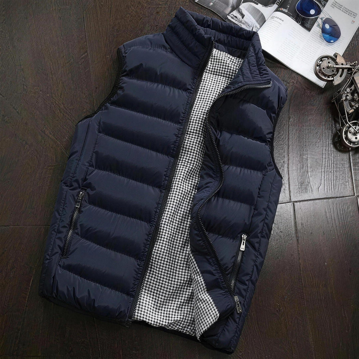 Bodywarmer Heren | Gewatteerd | Doorgestikt | Opstaande Kraag