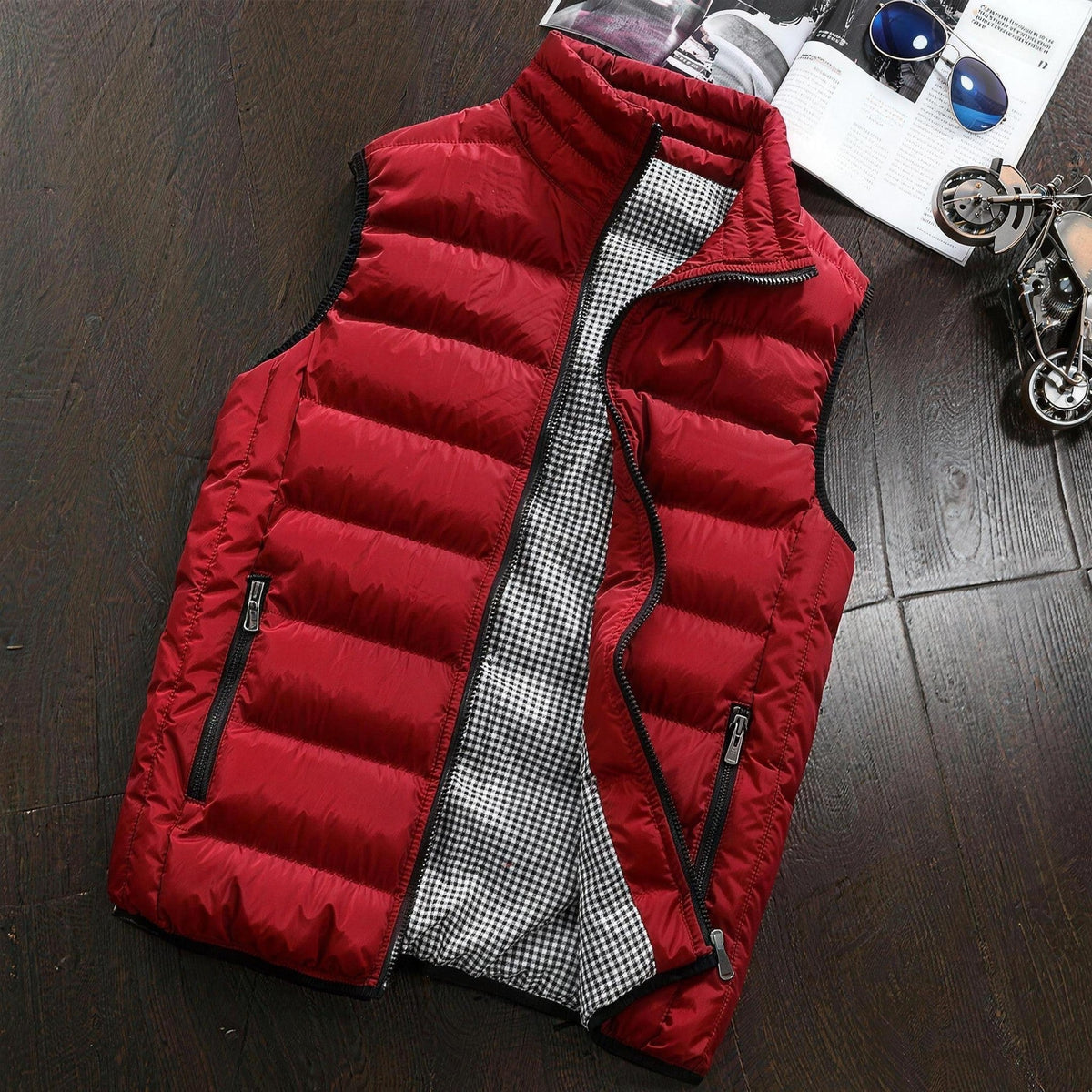 Bodywarmer Heren | Gewatteerd | Doorgestikt | Opstaande Kraag