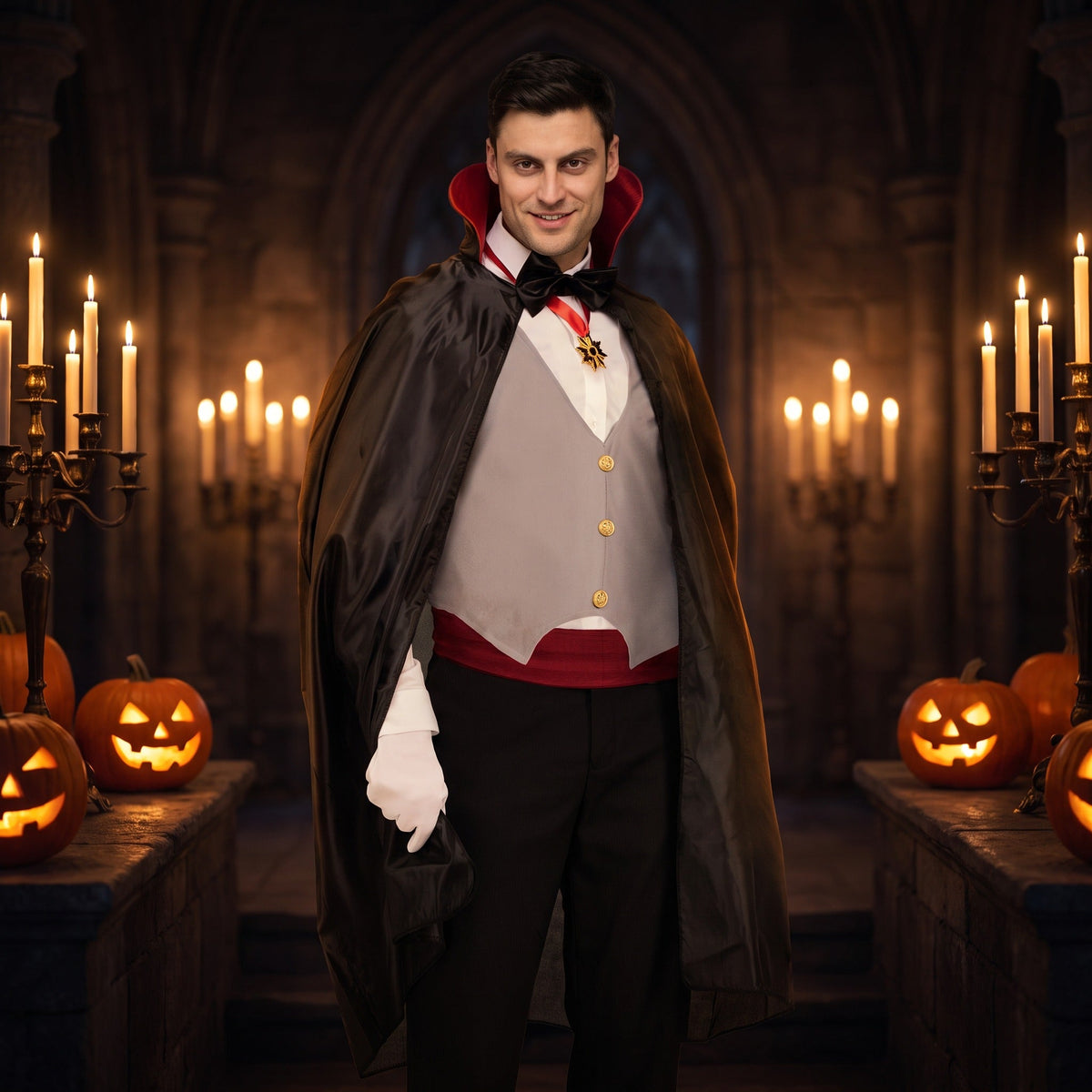 Vampier Cape | Vestfront | Cummerbund | Medaillon | Handschoenen