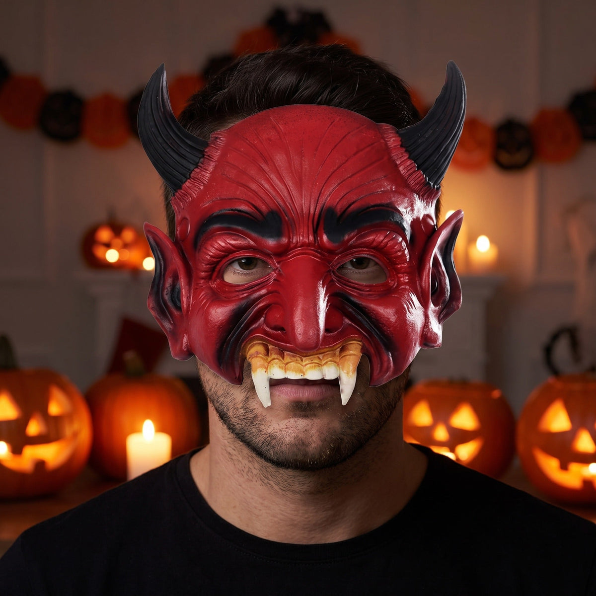 Duivel Halfmasker | Hoorns | 5 Ontwerpen | Halloween Masker