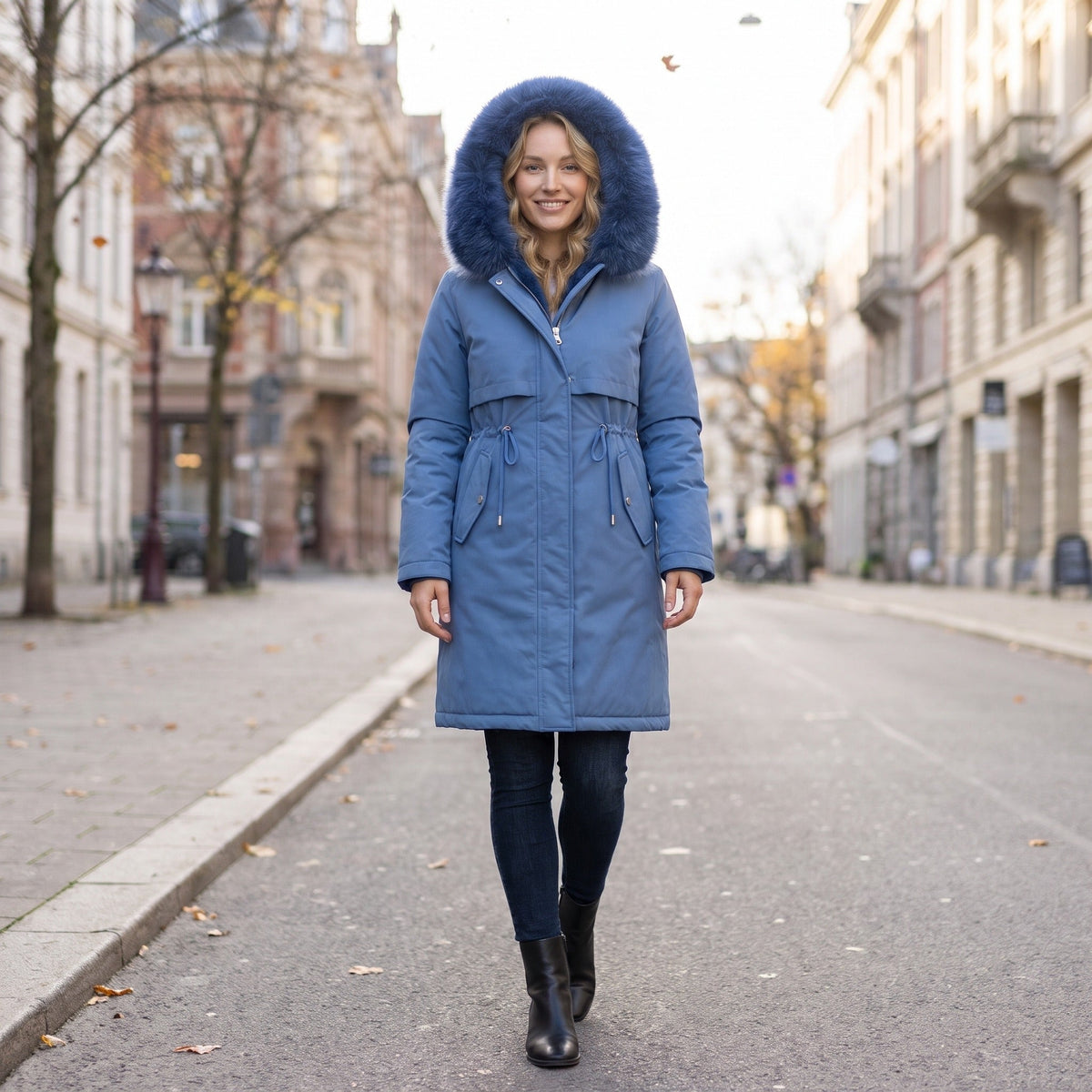 Wintermantel Dames met Capuchon | Imitatiebont | 5 Kleuren