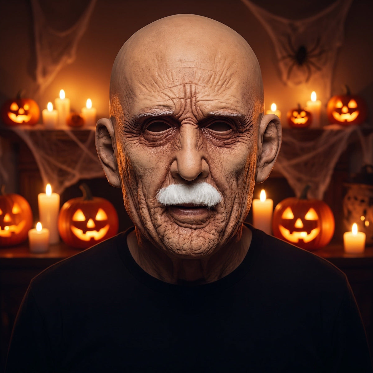 Oude Man Masker | Kaal | Snor | Latex Volledig Hoofd