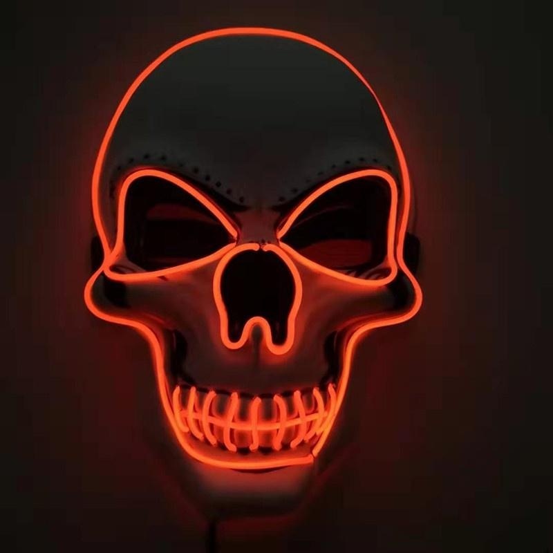 Rood LED doodskop masker gloeit