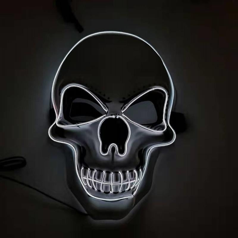 Wit LED doodskop masker gloeit