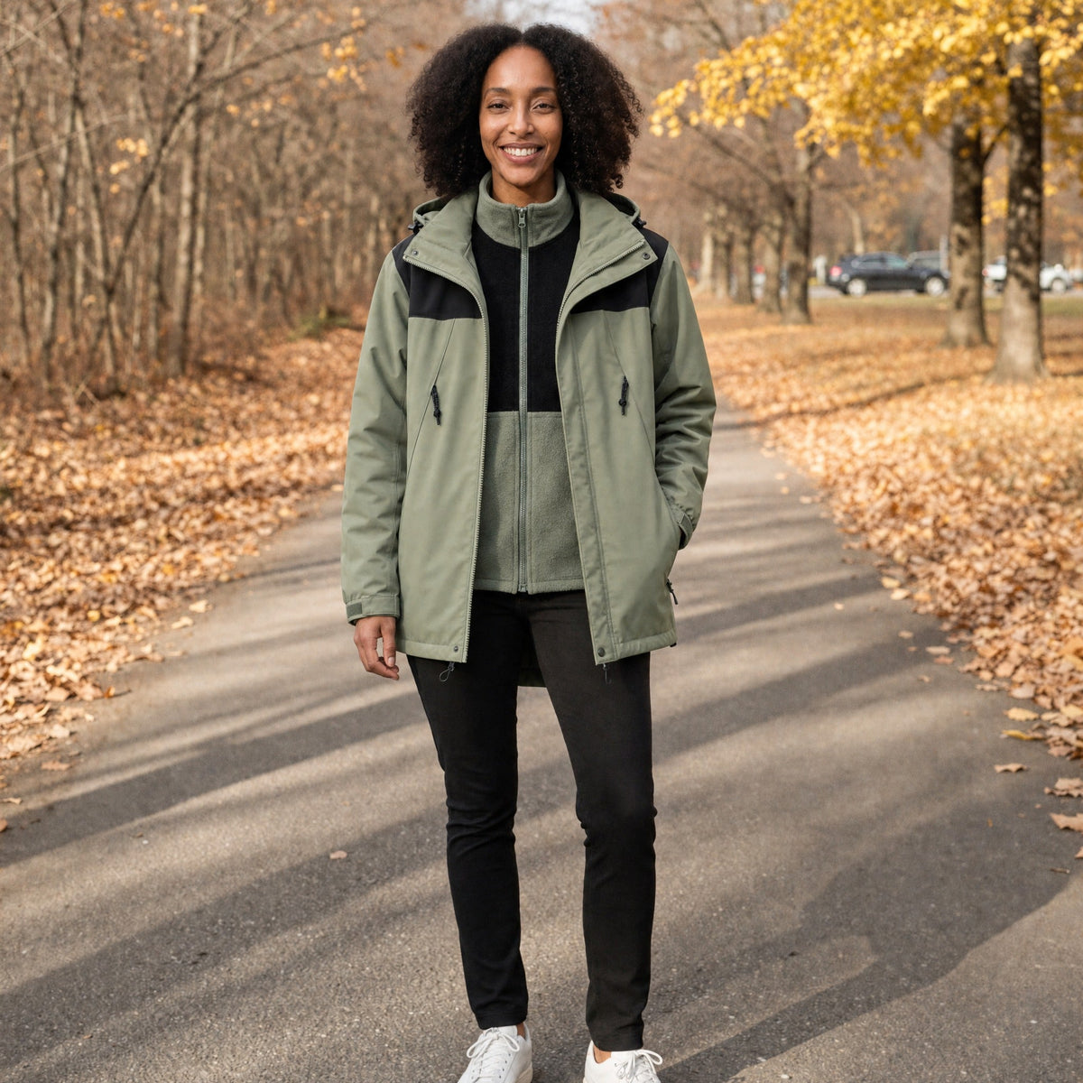 3 in 1 Outdoorjas Dames met Fleecevest | Capuchon | 6 Kleuren