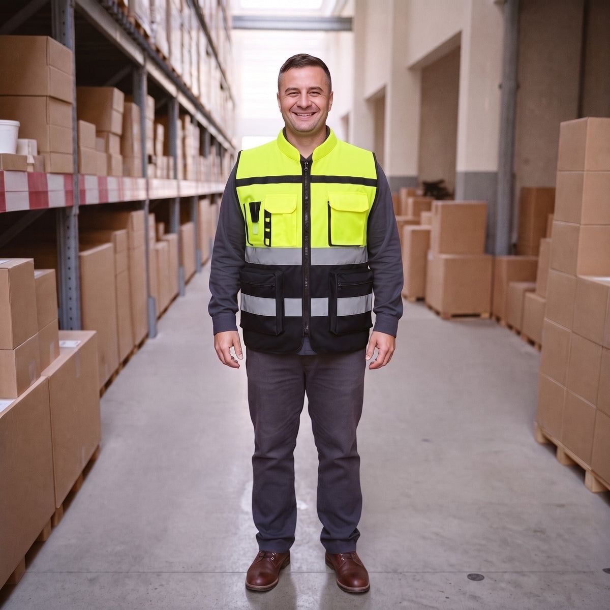 Werkvest Heren | Reflecterende Strepen | Tweekleurig | Veel Zakken