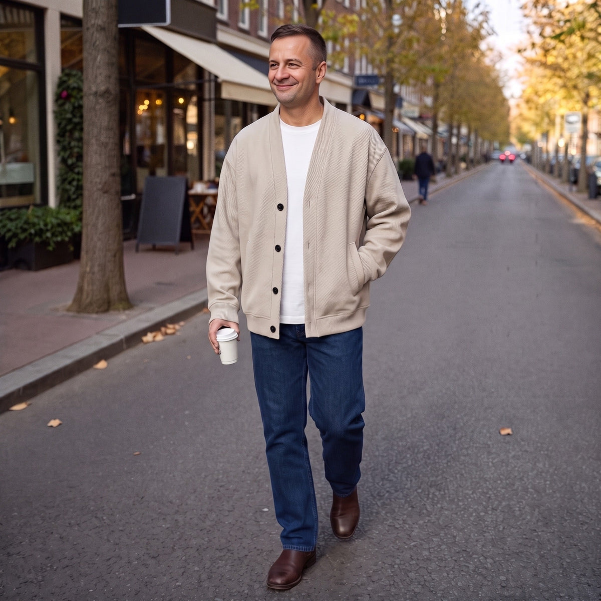 Cardigan Heren | Oversized | Knoopsluiting | Zakken