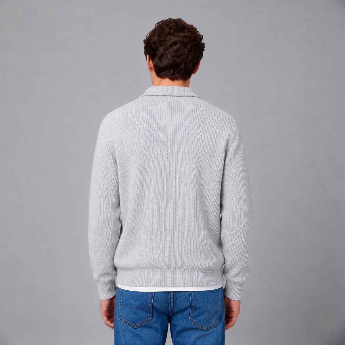Polo Trui Heren | Gebreid | Knoopsluiting | Licht