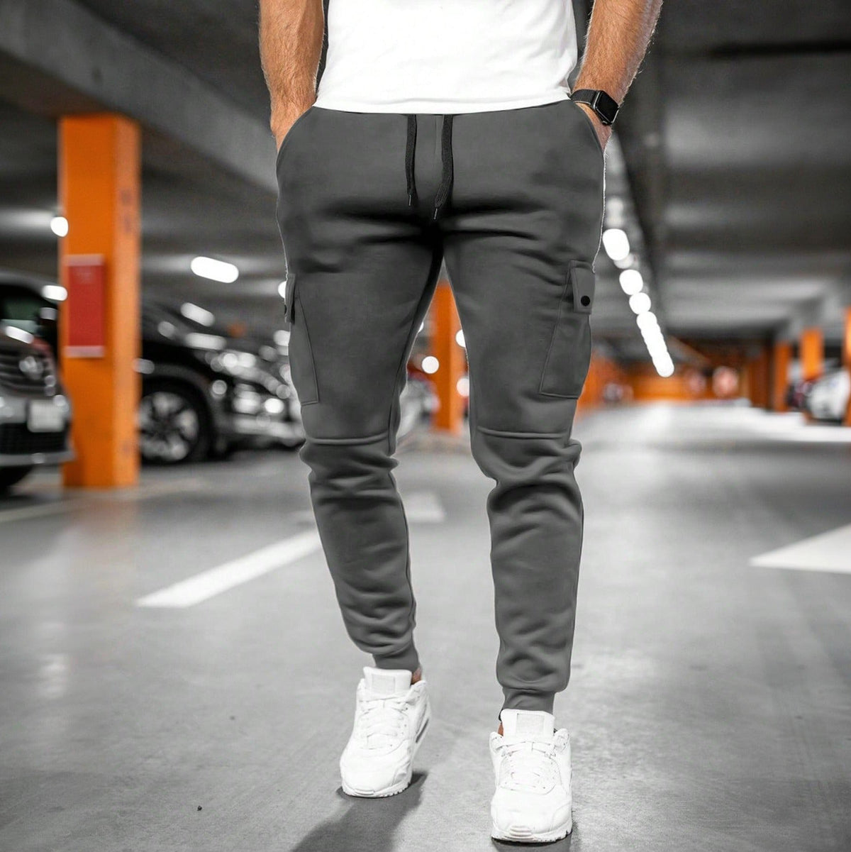 Joggingbroek Heren met Cargozak | Elastische Boorden | 6 Kleuren