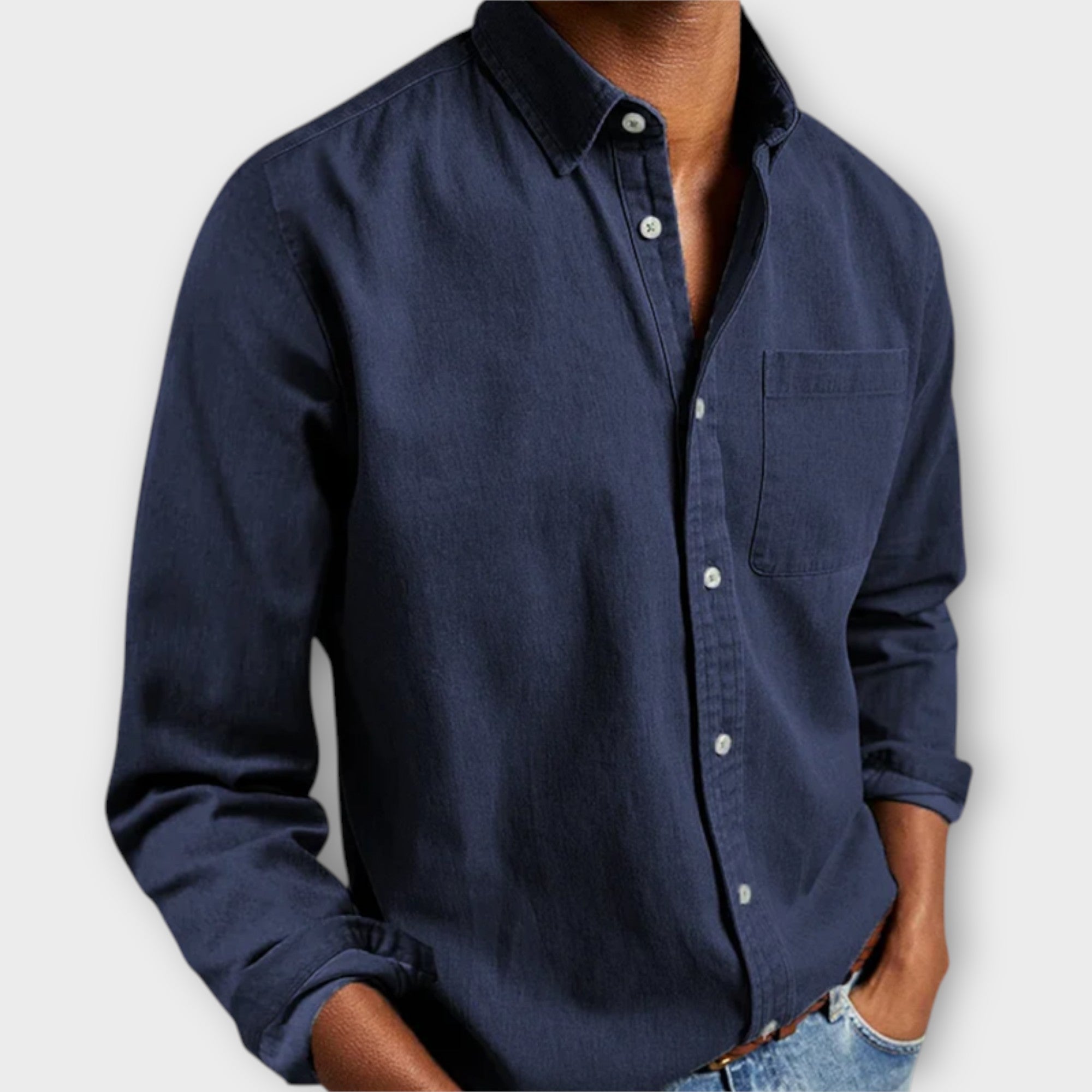 Overhemd Heren | Lange Mouw | Casual | Met Borstzak-Boutique Moda