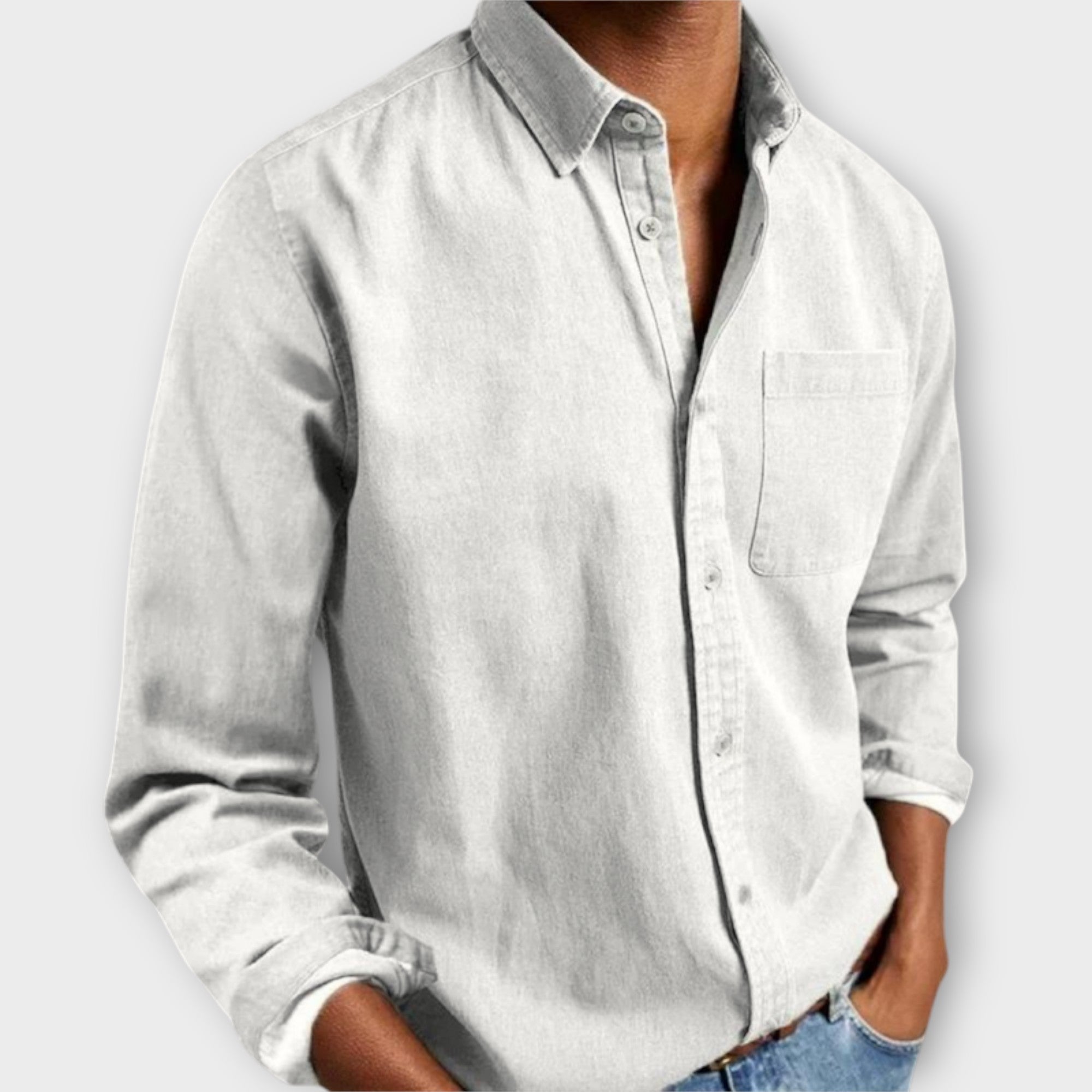 Overhemd Heren | Lange Mouw | Casual | Met Borstzak-Boutique Moda