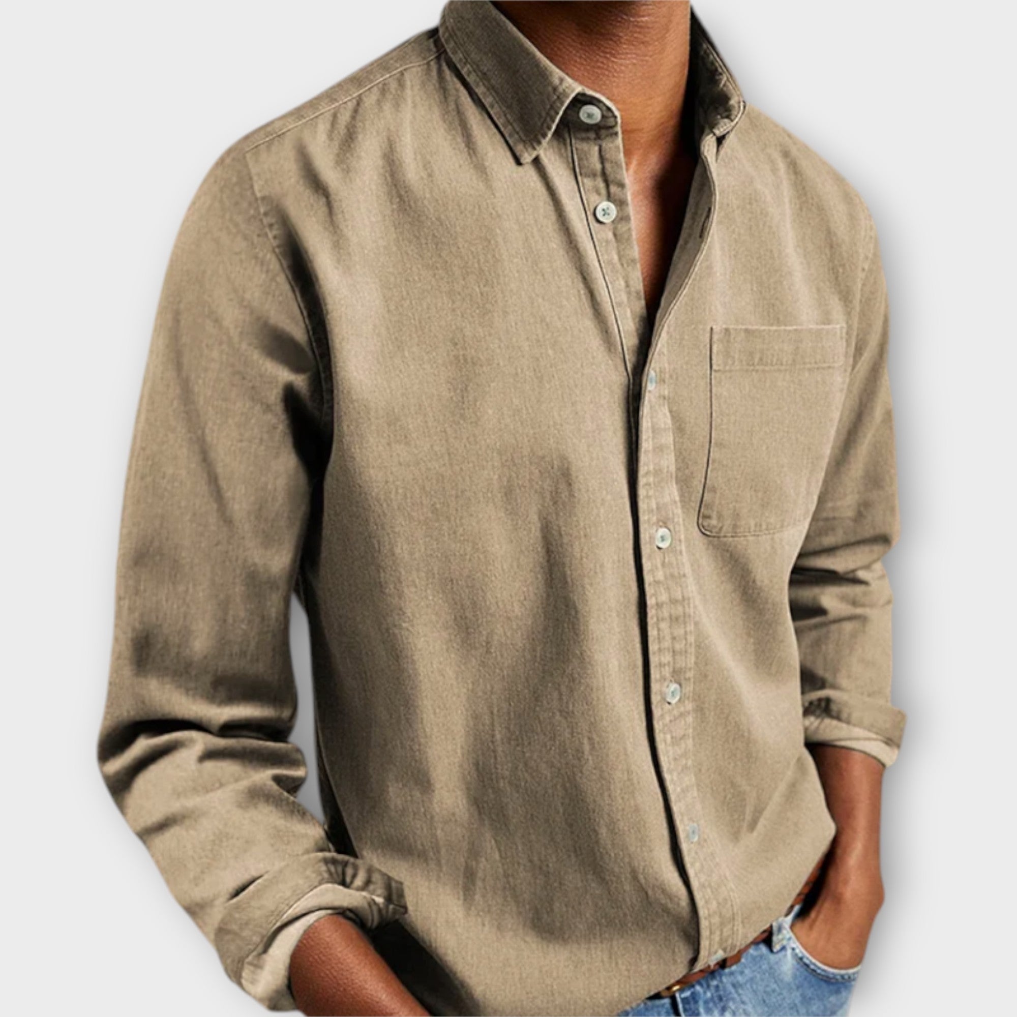 Overhemd Heren | Lange Mouw | Casual | Met Borstzak-Boutique Moda