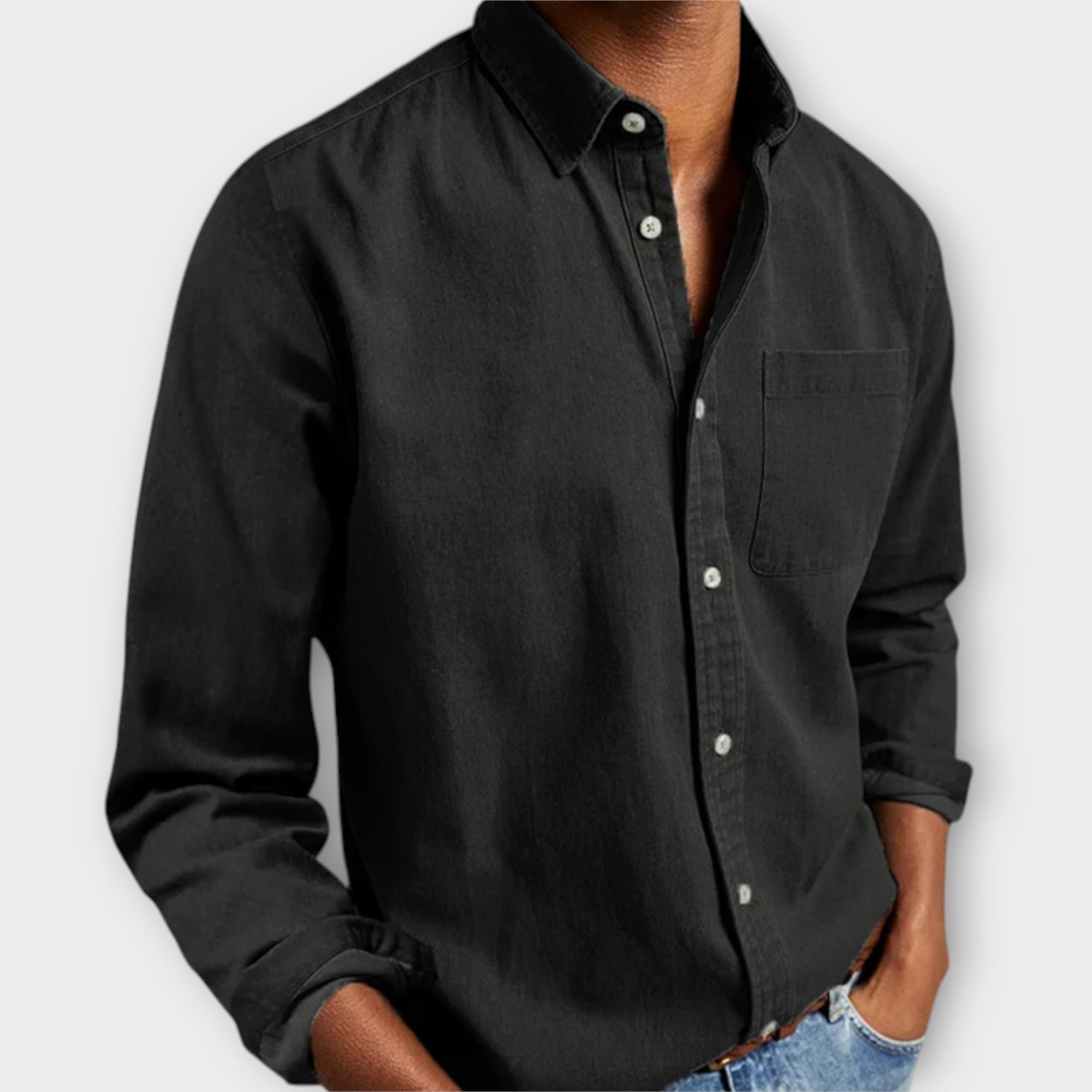 Overhemd Heren | Lange Mouw | Casual | Met Borstzak-Boutique Moda
