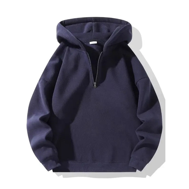 Hoodie Heren met Korte Rits | Verlaagde Schouders | 3 Kleuren