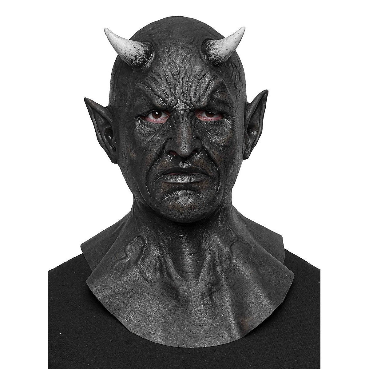 Demonen Masker | Zwart | Hoorns | Puntoren | Volledig Hoofd
