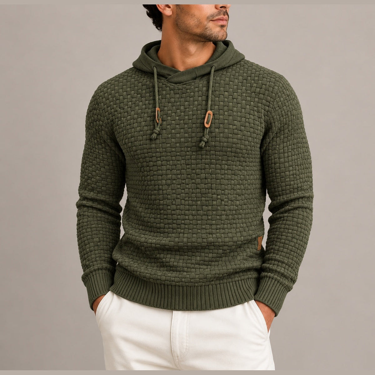 Gebreide Hoodie Heren met Mandpatroon | 8 Kleuren