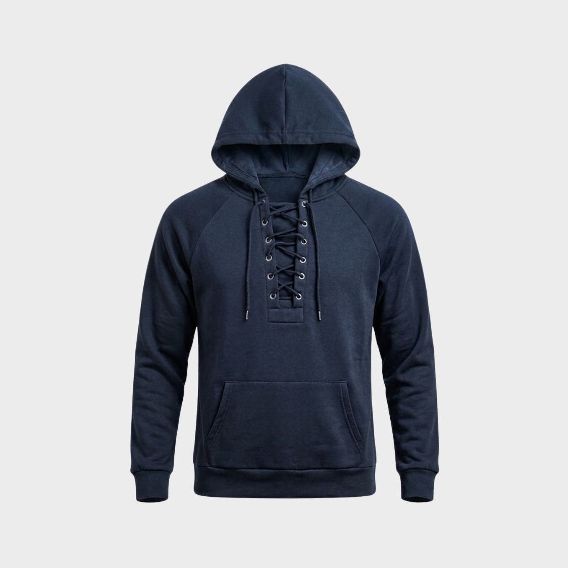 Hoodie Heren met Veterkraag | Kangoeroezak | 5 Kleuren
