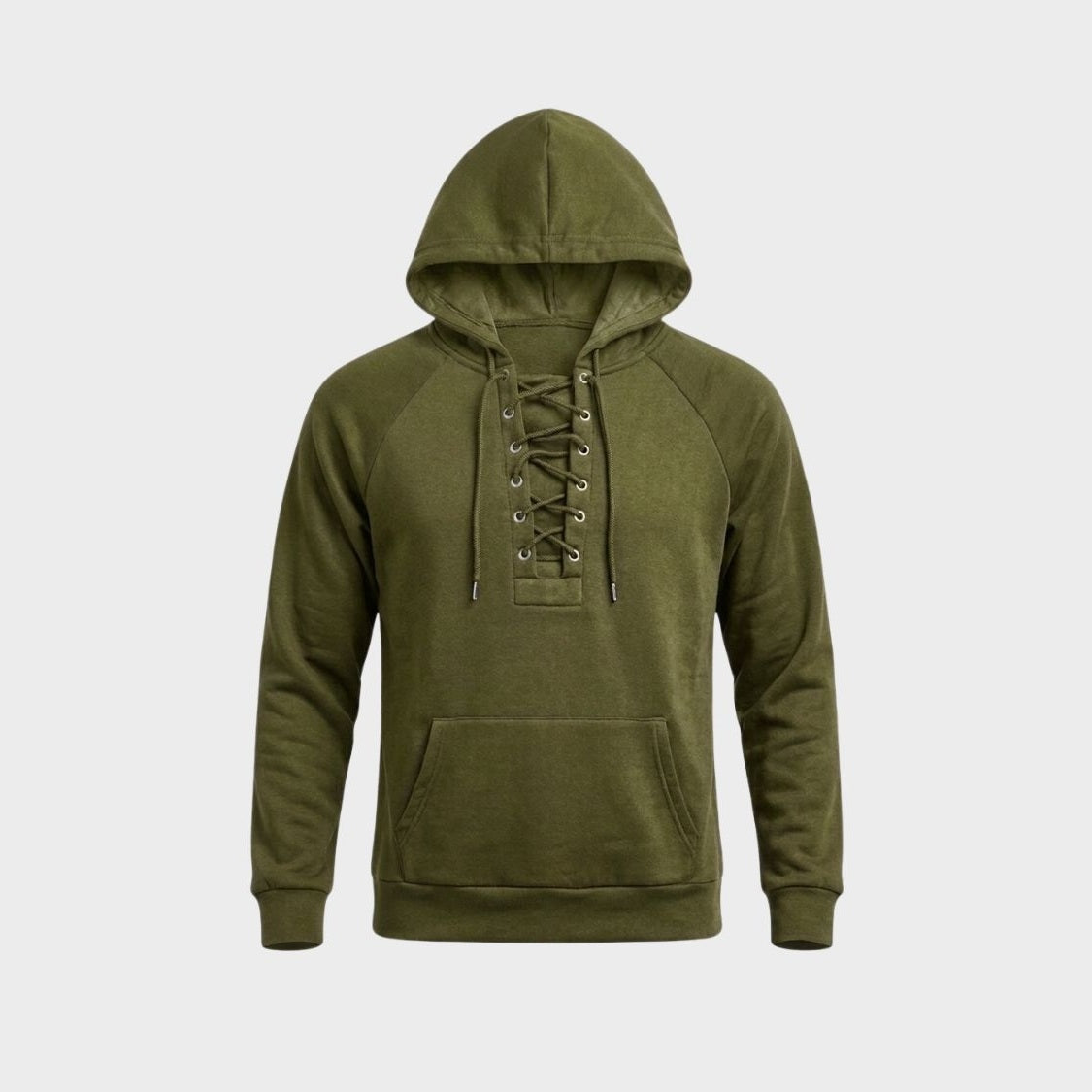 Hoodie Heren met Veterkraag | Kangoeroezak | 5 Kleuren