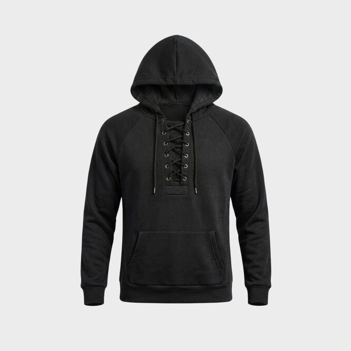 Hoodie Heren met Veterkraag | Kangoeroezak | 5 Kleuren