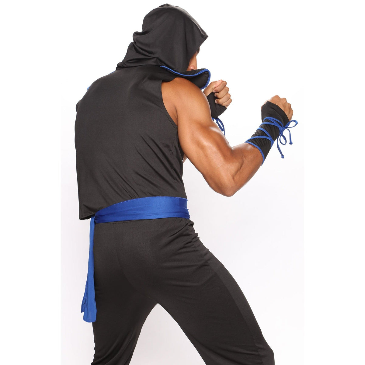 Ninja Tuniek met Capuchon Heren | Zwart Blauw | Armstukken | Sjerp