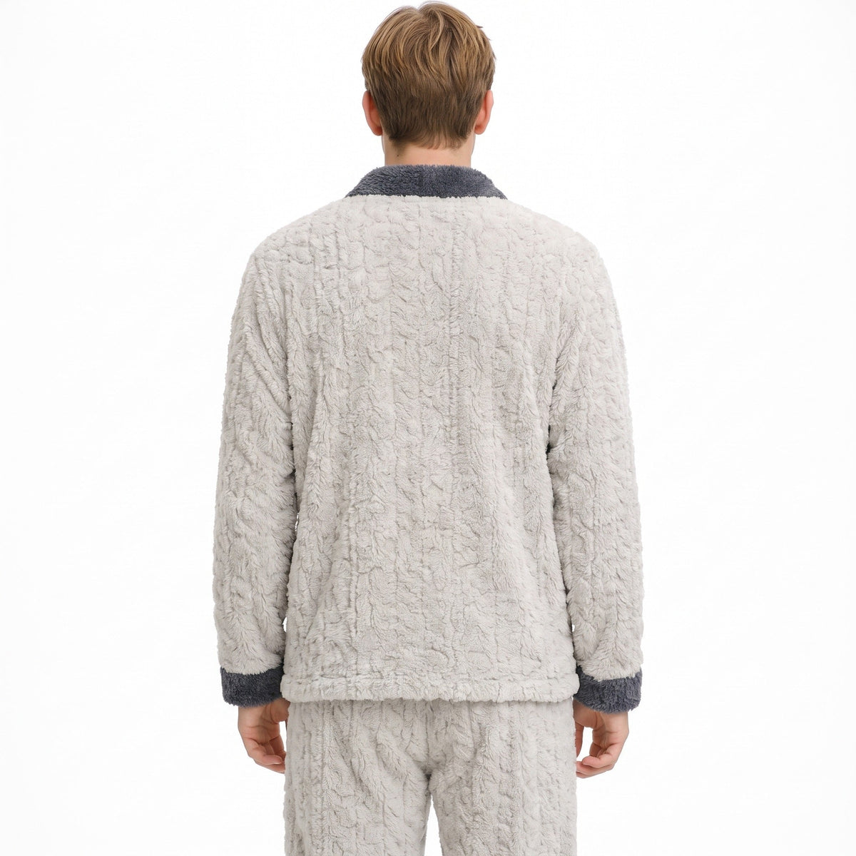 Fleece Pyjama Heren | Koraalfleece | Tweedelig | Knoopsluiting