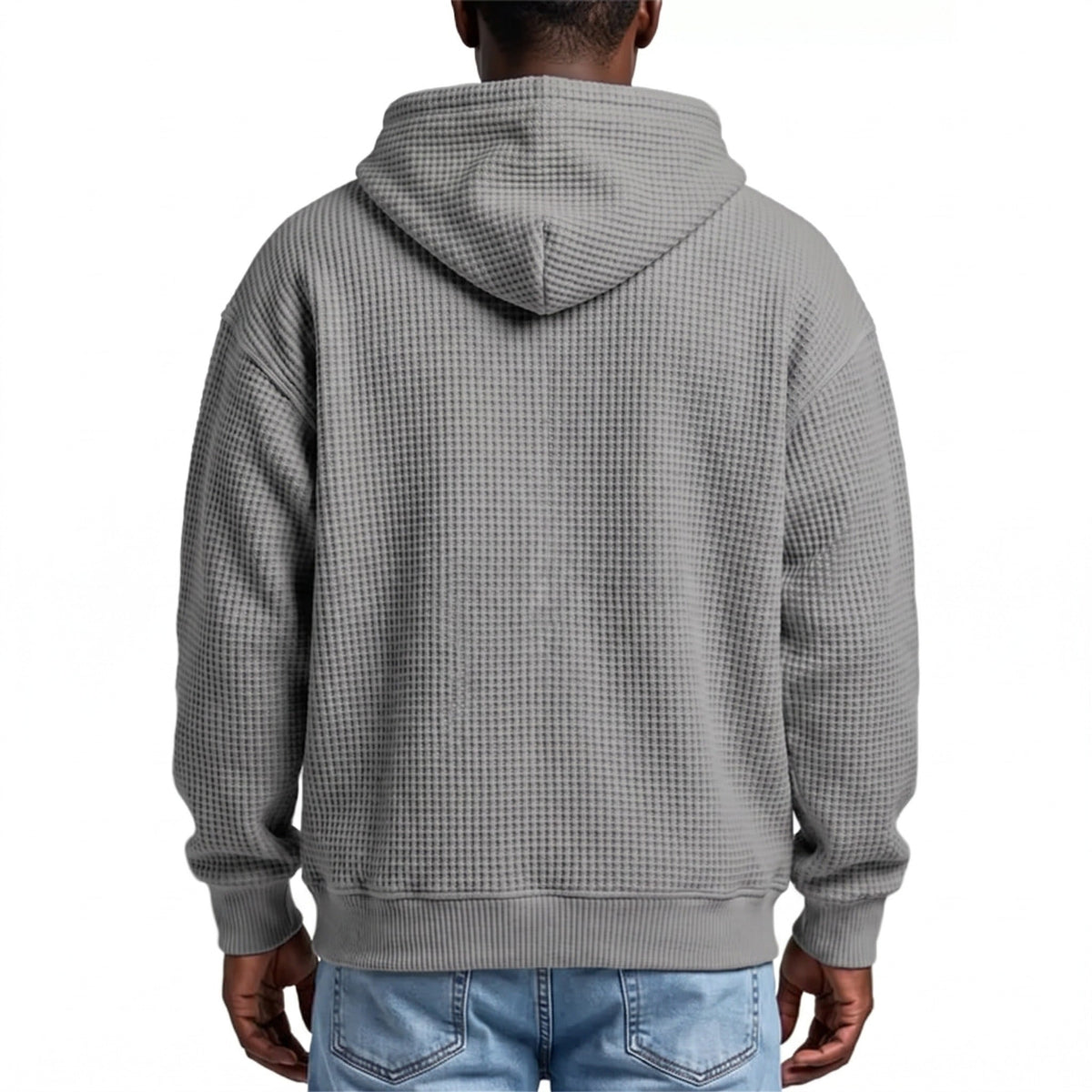 Wafelhoodie Heren | Korte Rits | Buidelzak